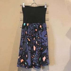 Bloomingdales Aqua Mixed Media Strapless Dress